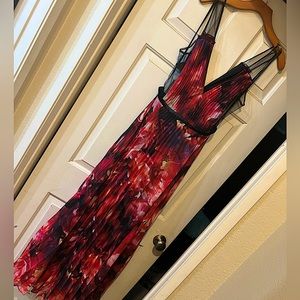 Bebe red floral gown/maxi dress sz 8